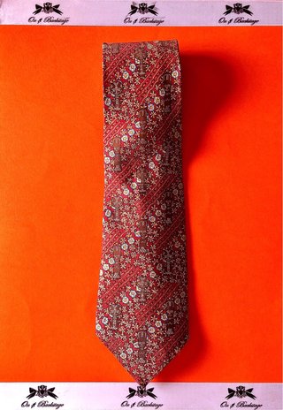 Corbata Hermès Seda Natural Roja