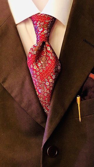 Corbata Hermès Seda Natural Roja