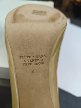 Scarpe donna Garrice tacco alto beige/oro