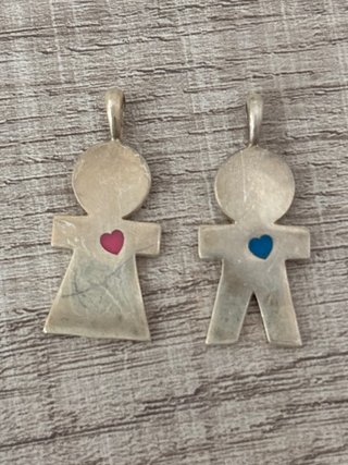 Colgantes plata figura niño/niña corazón