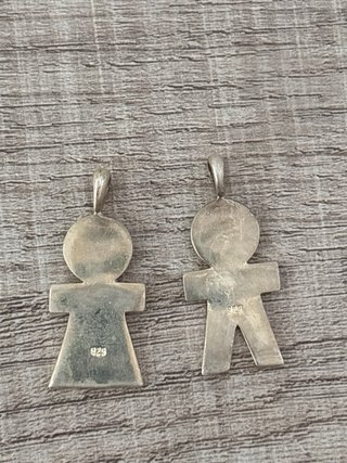 Colgantes plata figura niño/niña corazón