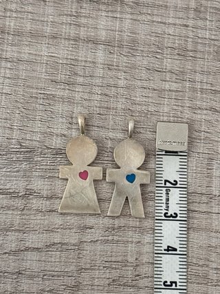Colgantes plata figura niño/niña corazón