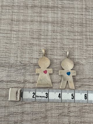 Colgantes plata figura niño/niña corazón