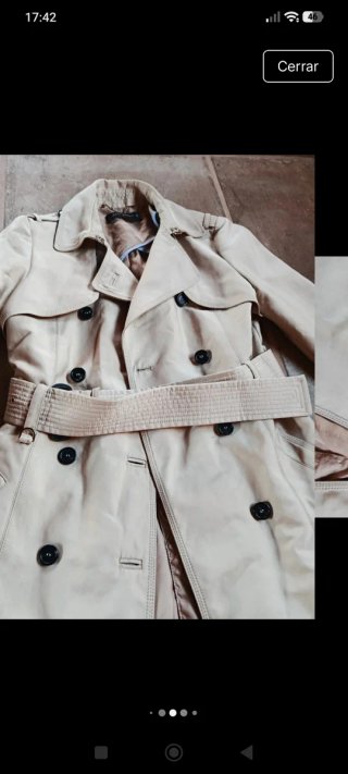 Gabardina Zara Beige Mujer