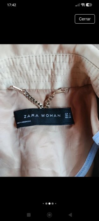 Gabardina Zara Beige Mujer