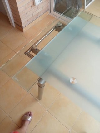 Mesa de cocina extensible cristal y metal