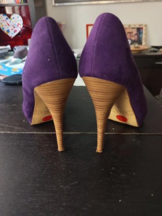 Zapatos de tacón morados Zara