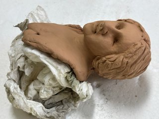 Testa donna presepe napoletano terracotta