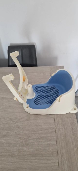Asiento bañera bebé azul y blanco