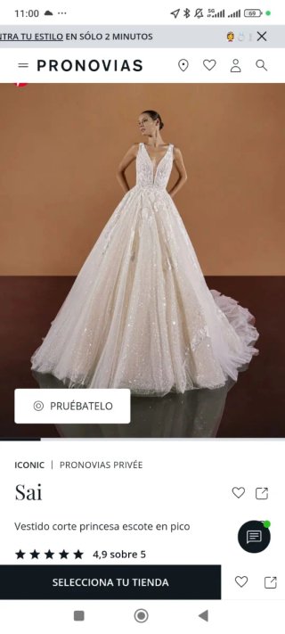 Vestido de Novia Pronovias SAI talla 40 USADO