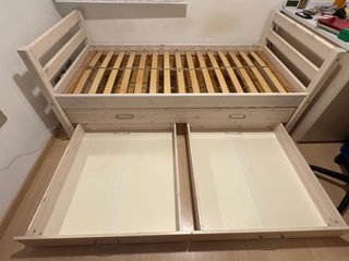 Cama FLEXA 90x200cm con nido y 2 cajones