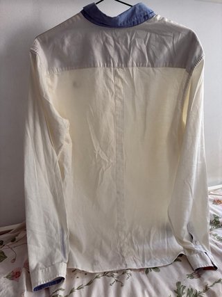 Camisa Fred Perry Blanca y Azul Talla L slim fit