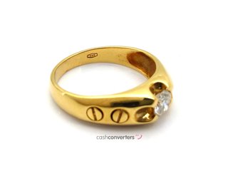 anillo oro 18k con piedra con diamante t. 25 (20,7 mm)