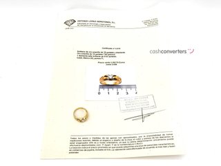anillo oro 18k con piedra con diamante t. 25 (20,7 mm)