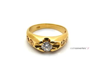 anillo oro 18k con piedra con diamante t. 25 (20,7 mm)