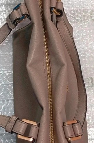 Borsa Pollini pelle stampata beige e oro