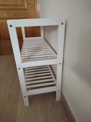 Zapatero blanco de madera 3 baldas