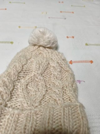 Gorro de lana tejido beige