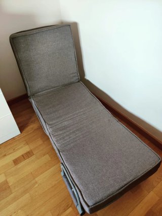 Sofá Cama Individual Plegable Gris