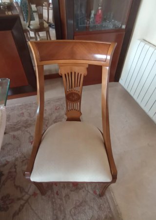 Mesa cristal y 6 sillas comedor