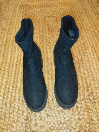 Botines negros brillantes fiesta