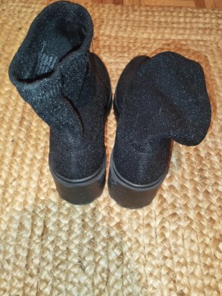 Botines negros brillantes fiesta
