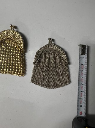Lote 2 monederos malla metálica vintage