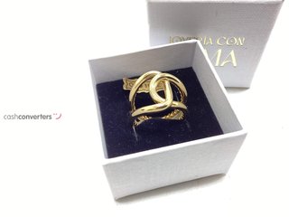 anillo oro 18k con piedra t. 15 (17,52 mm)