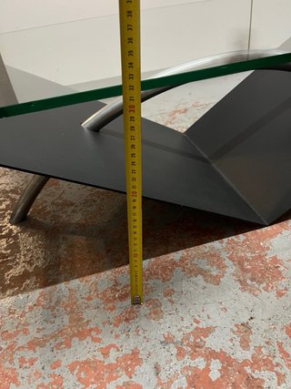 Tavolino cristallo nero/trasparente H32cm L120cm