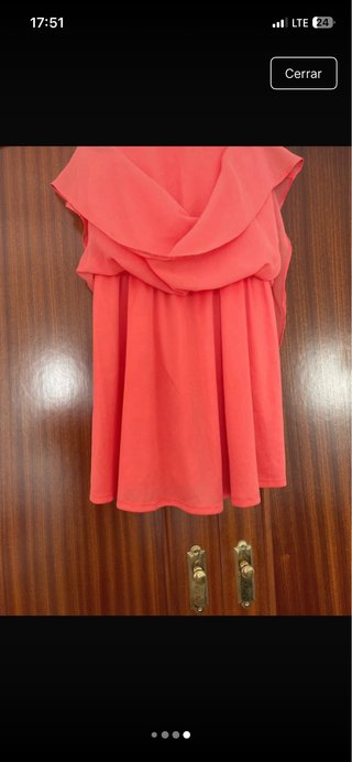 Vestido corto verano naranja/rosa
