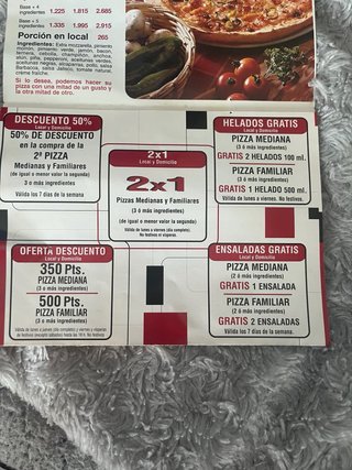 Folleto antiguo de Telepizza – Promoción de fútbol