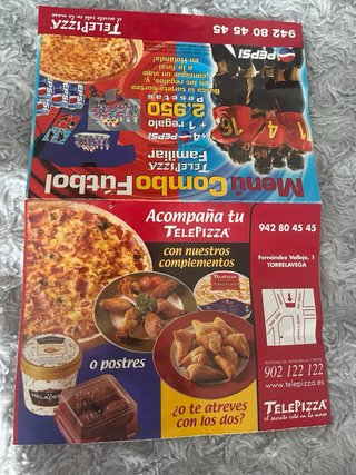 Folleto antiguo de Telepizza – Promoción de fútbol