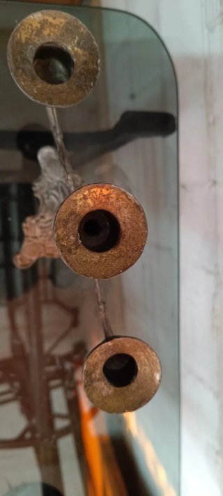 Candelabro antiguo metal dorado