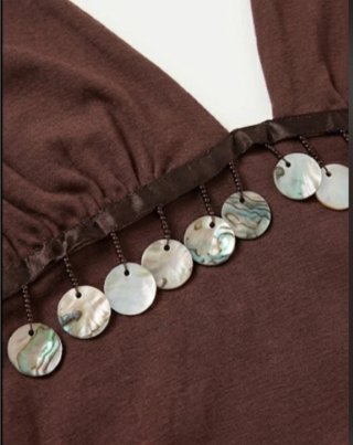 Top halter marrón con lentejuelas