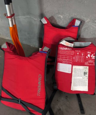 Kayak inflable Sevylor  3 Chalecos Tribord 2 Palas