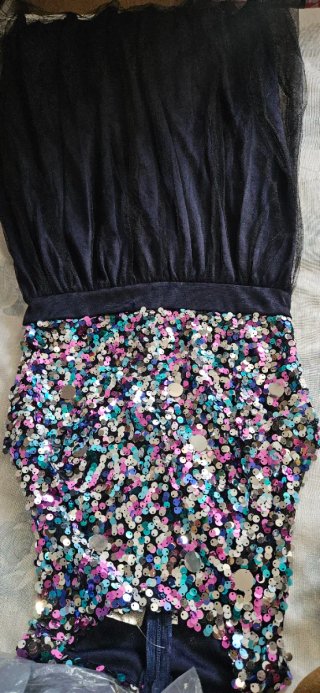 Vestido Tutú Brillante Negro Multicolor