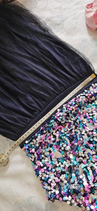 Vestido Tutú Brillante Negro Multicolor