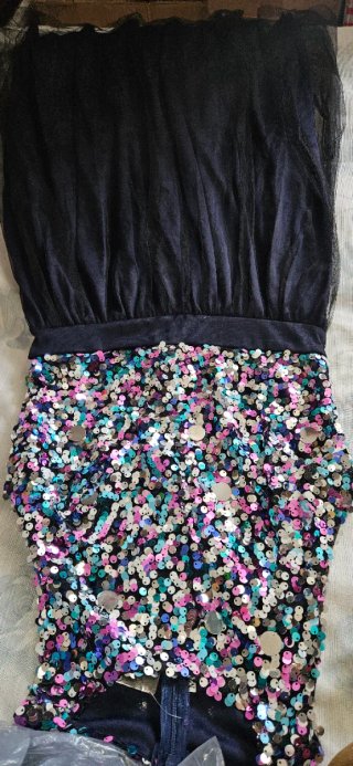 Vestido Tutú Brillante Negro Multicolor
