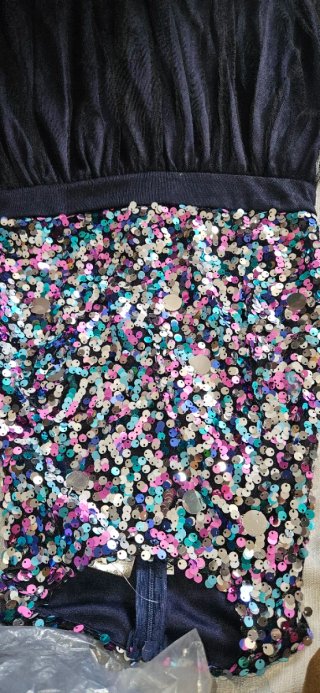 Vestido Tutú Brillante Negro Multicolor