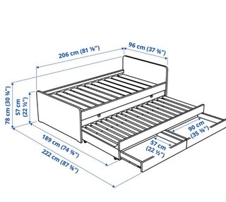 Cama nido IKEA SLAKT  90x200 cm  con colchones