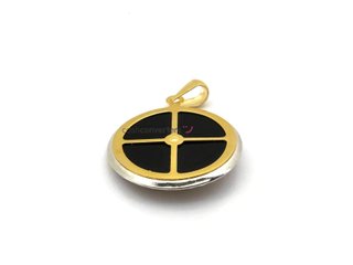 colgante oro 18k con piedra con circonita,onix