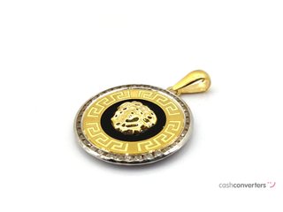 colgante oro 18k con piedra con circonita,onix