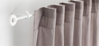 Barra cortina 140cm con soportes pared, blanca