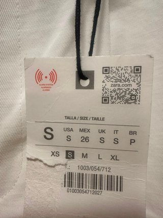Pantalón Zara Blanco Talla S