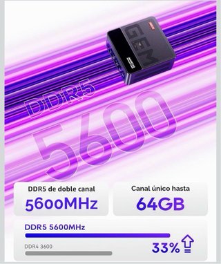 AOOSTAR GEM12 MAX 8745 Mini PC Negro