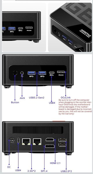 AOOSTAR GEM12 MAX 8745 Mini PC Negro