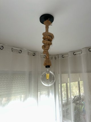 Lámpara colgante cuerda y cristal