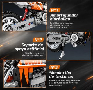 BLOQUES DE CONSTRUCCION MOTO CROSS TECHNIC 434 PIE