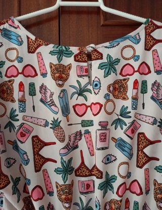 Vestido Compañía Fantástica Estampado Talla M