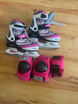 Patines Hielo Niña Talla 32-35 + Protecciones